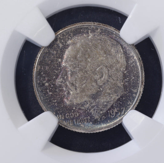 1957 Roosevelt Dime MS66 NGC • Silver Era Beauty • Deep Purple Toning