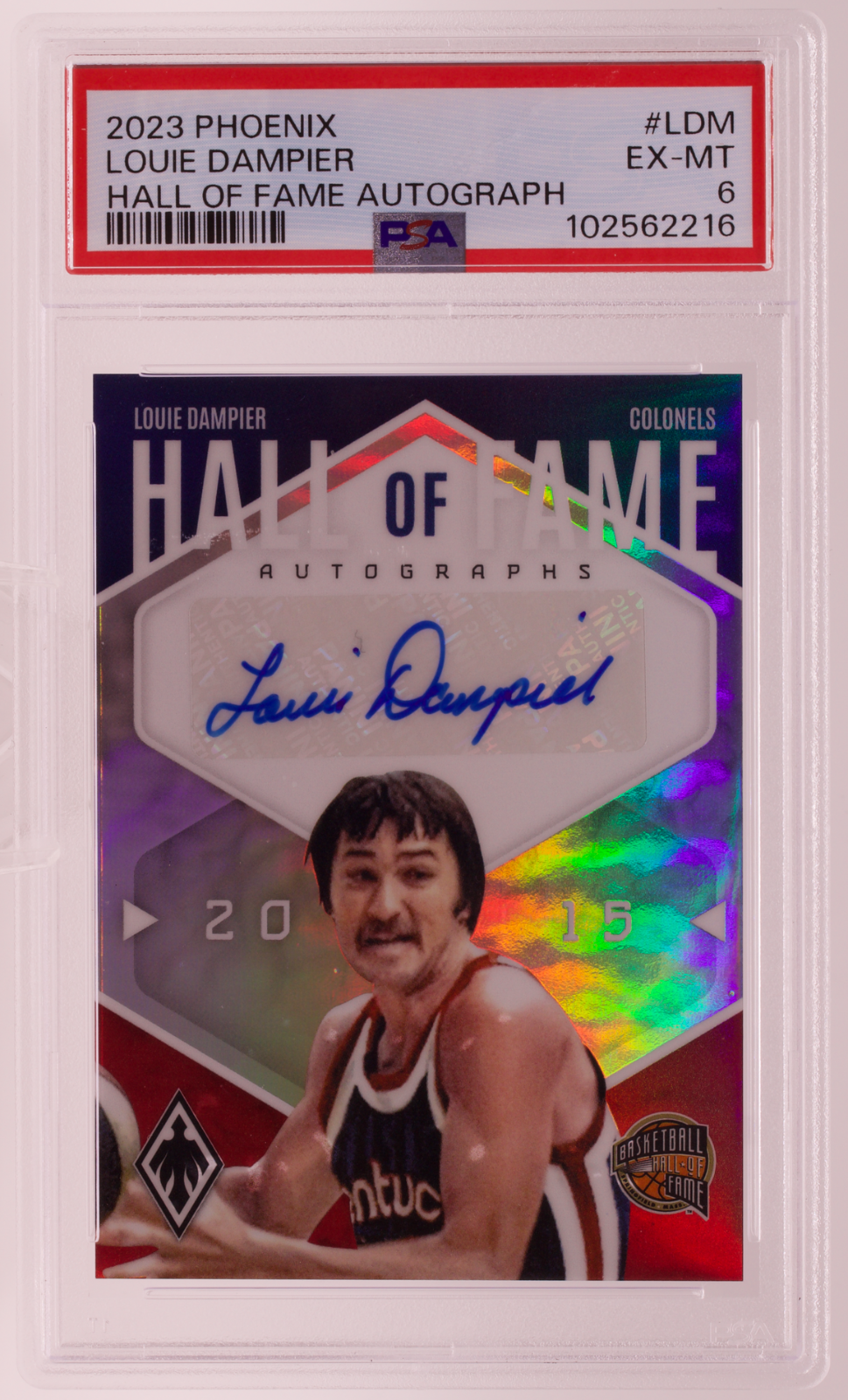 2023-24 Panini Phoenix Louie Dampier Hall of Fame Auto PSA 6 Kentucky Colonels