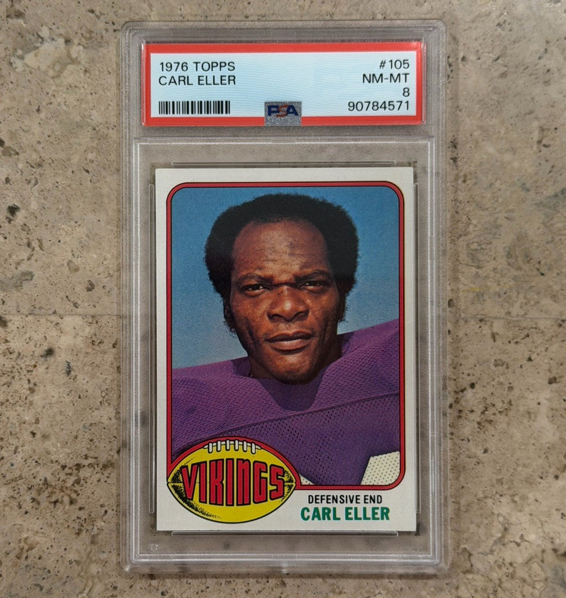1976 Topps #105 Carl Eller PSA 8 NM-MT Minnesota Vikings HOF Vintage Football