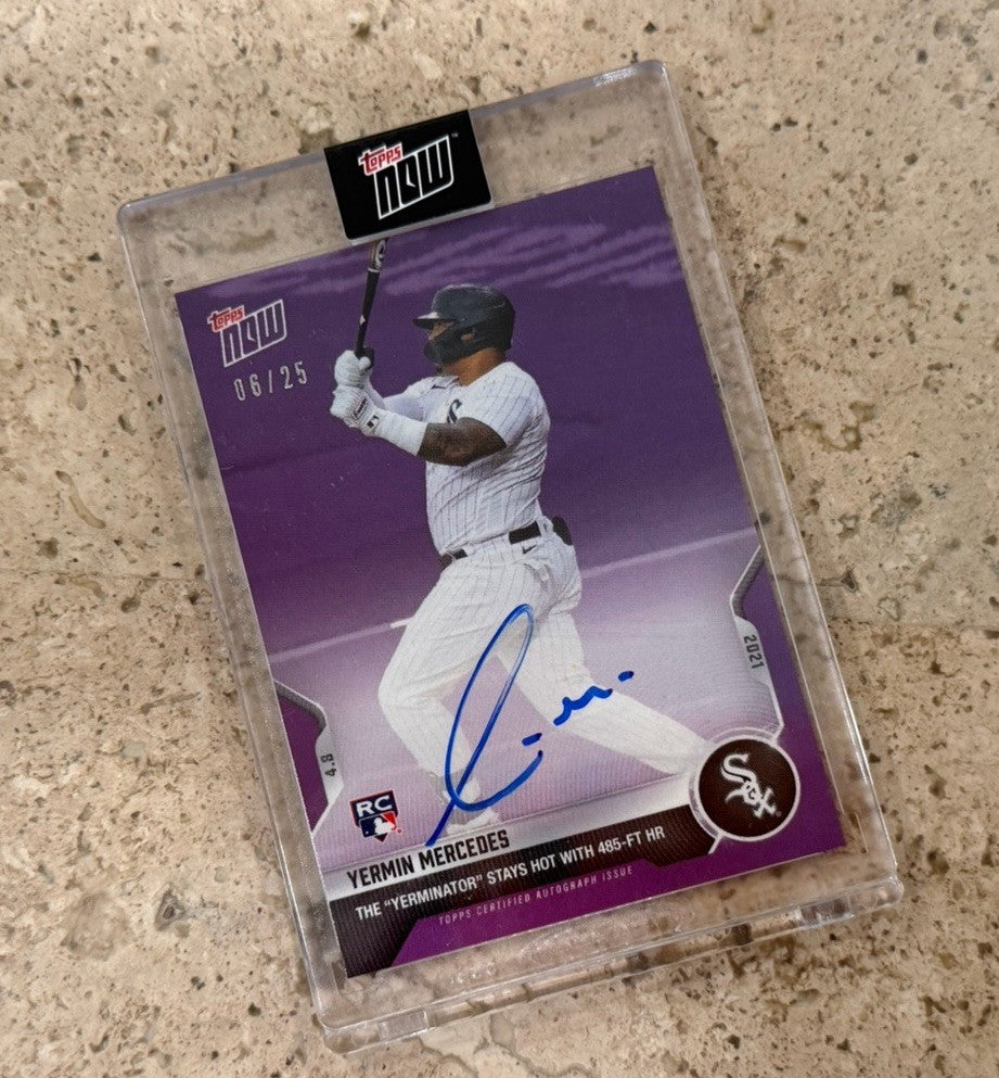 2021 Topps Now Yermin Mercedes #52C Auto Purple /25 Rookie RC White Sox Signed