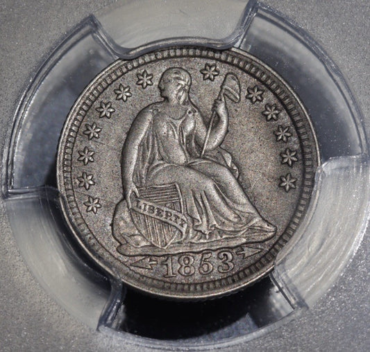 1853 Seated Liberty Half Dime • Arrows • PCGS XF45 • Historic Silver