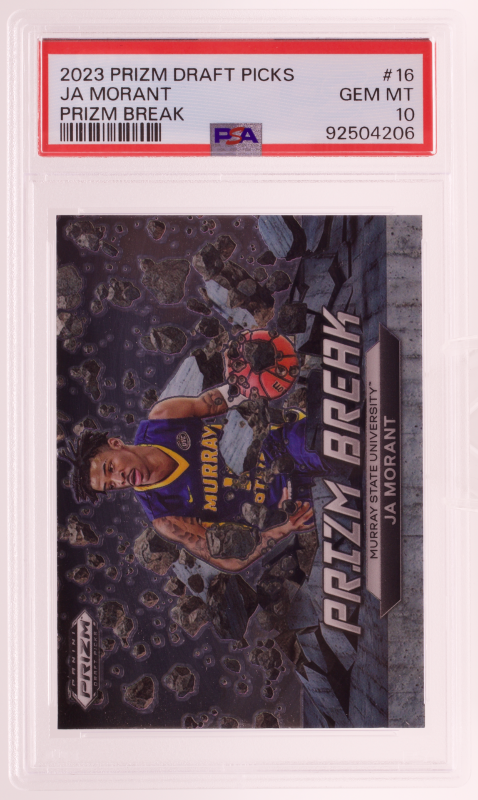 2023 Panini Prizm Draft Picks Ja Morant #16 Prizm Break PSA 10 GEM MT Murray St