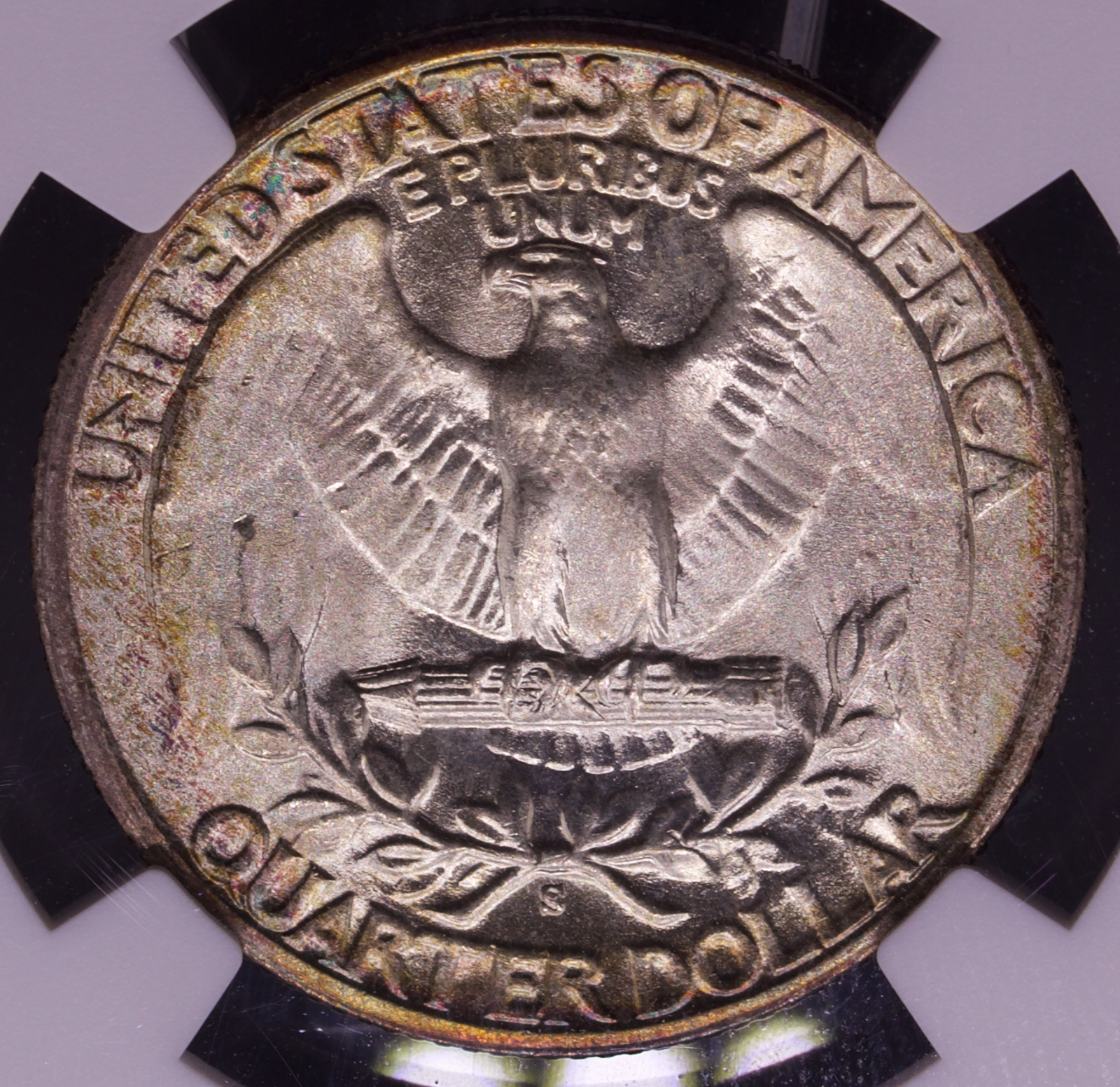 1943-S Washington Quarter NGC MS67 Toned