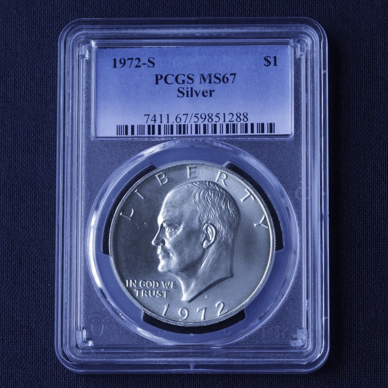 1972-S Eisenhower Dollar PCGS MS67 • 40% Silver • San Francisco Mint