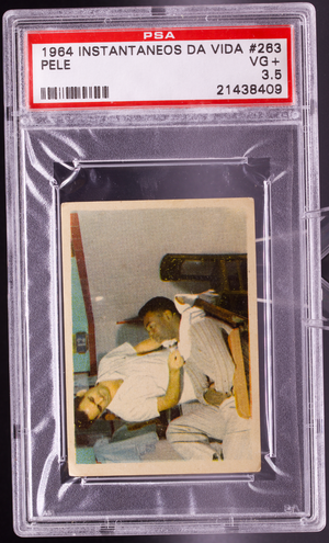 1964 Instantaneos Da Vida #263 Pele PSA 3.5 VG+ Barber Shop Shave Soccer Card