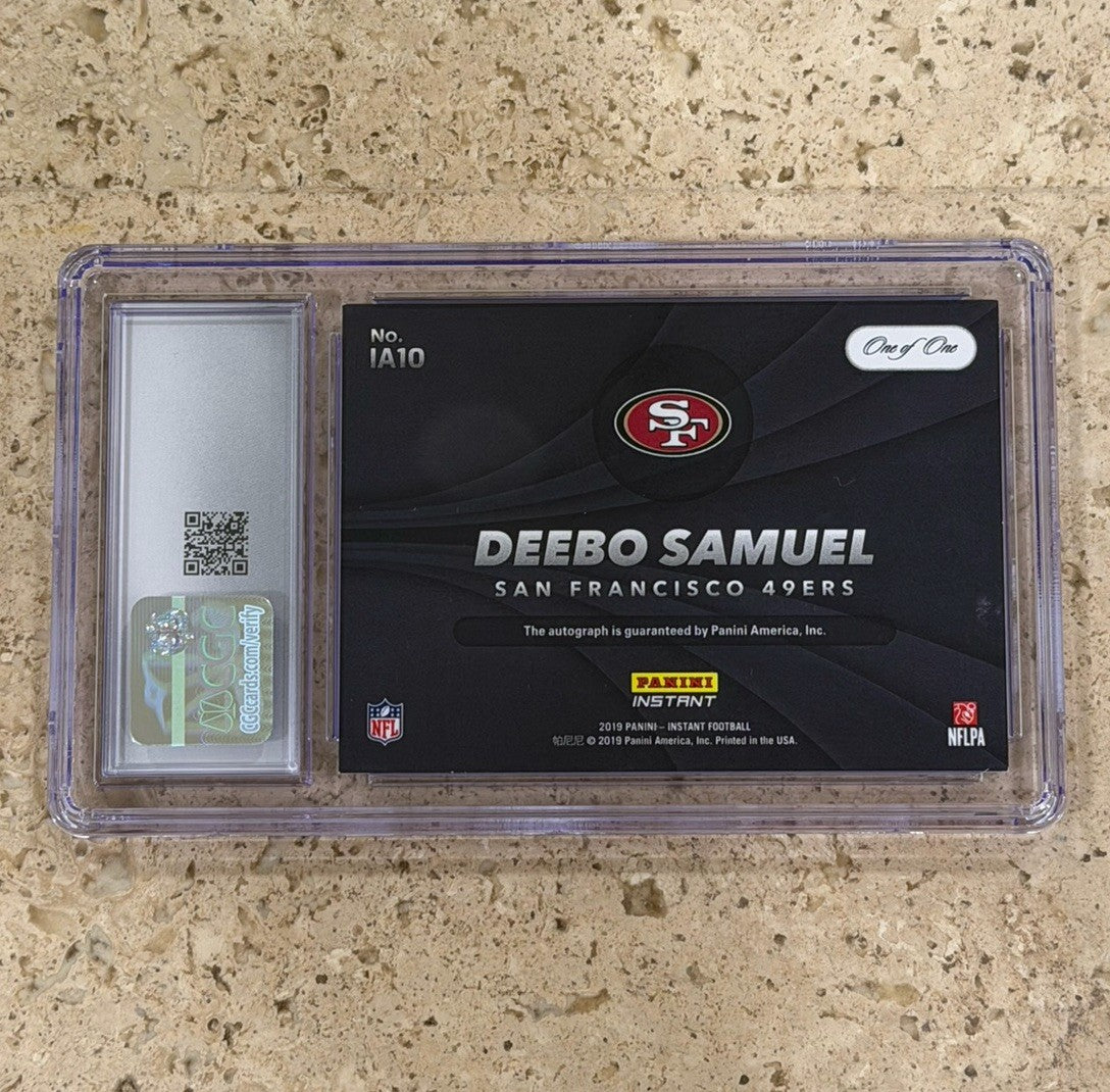 2019 Panini Instant Deebo Samuel Instant Access Auto Black 1/1 RC CGC Auto 10