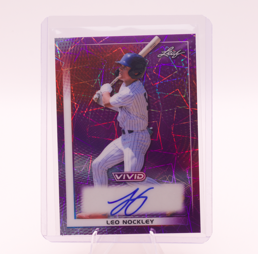 2026 Leaf Vivid Leo Nockley Auto /3 BA-LN1 Tennessee Commit 2027 Prospect Card