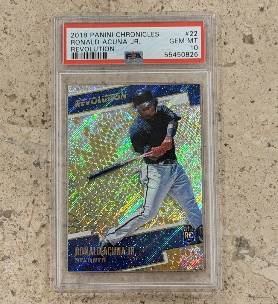 2018 Ronald Acuna Jr Panini Chronicles Revolution Rapture RC #22 PSA 10 GEM MT