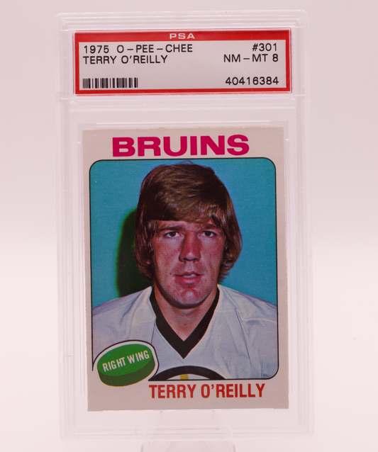 1975 O-Pee-Chee #301 Terry O'Reilly PSA 8 NM-MT Boston Bruins Right Wing Taz