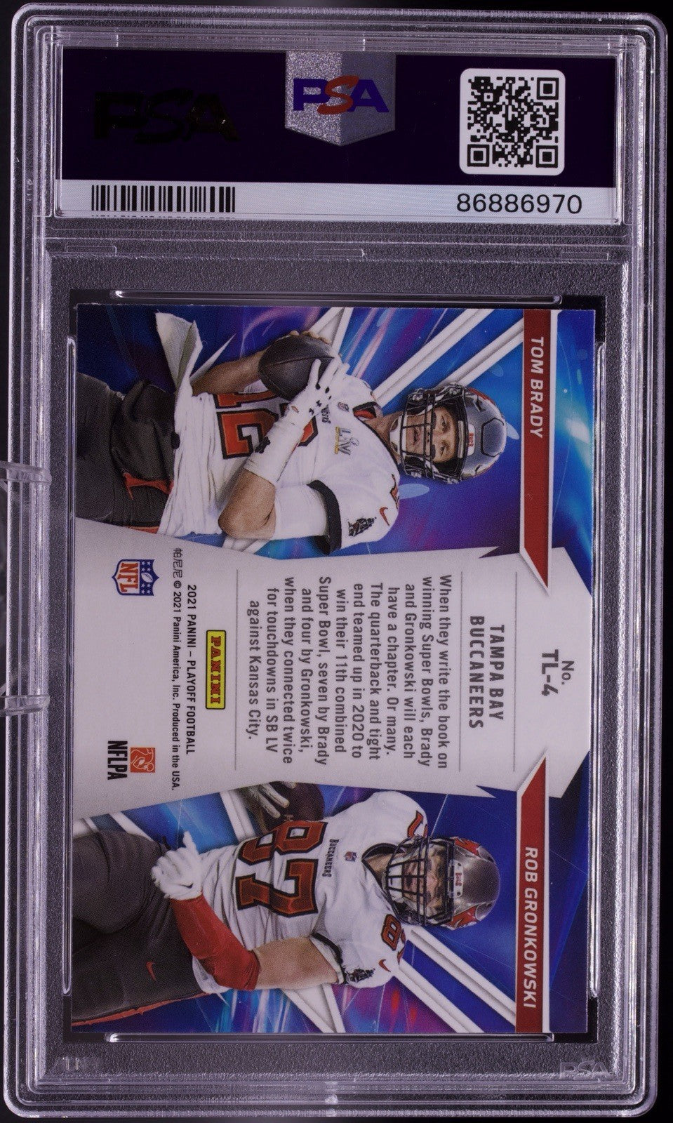 2021 Panini Playoff Thunder & Lightning Brady/Gronkowski #TL4 PSA Gem Mint 10