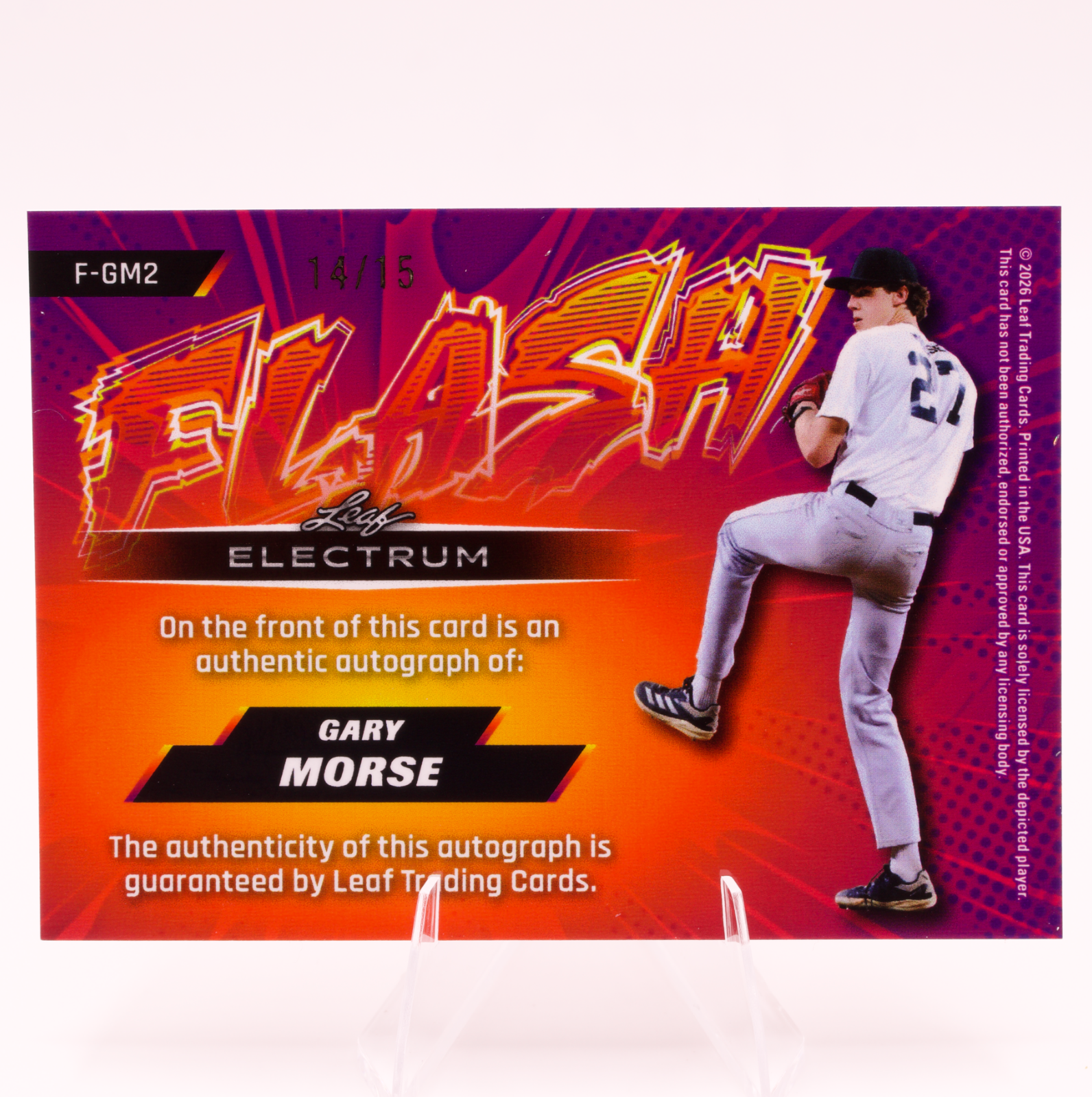 2026 Leaf Electrum Flash Gary Morse Auto /15 F-GM2 Tennessee Vols Autograph