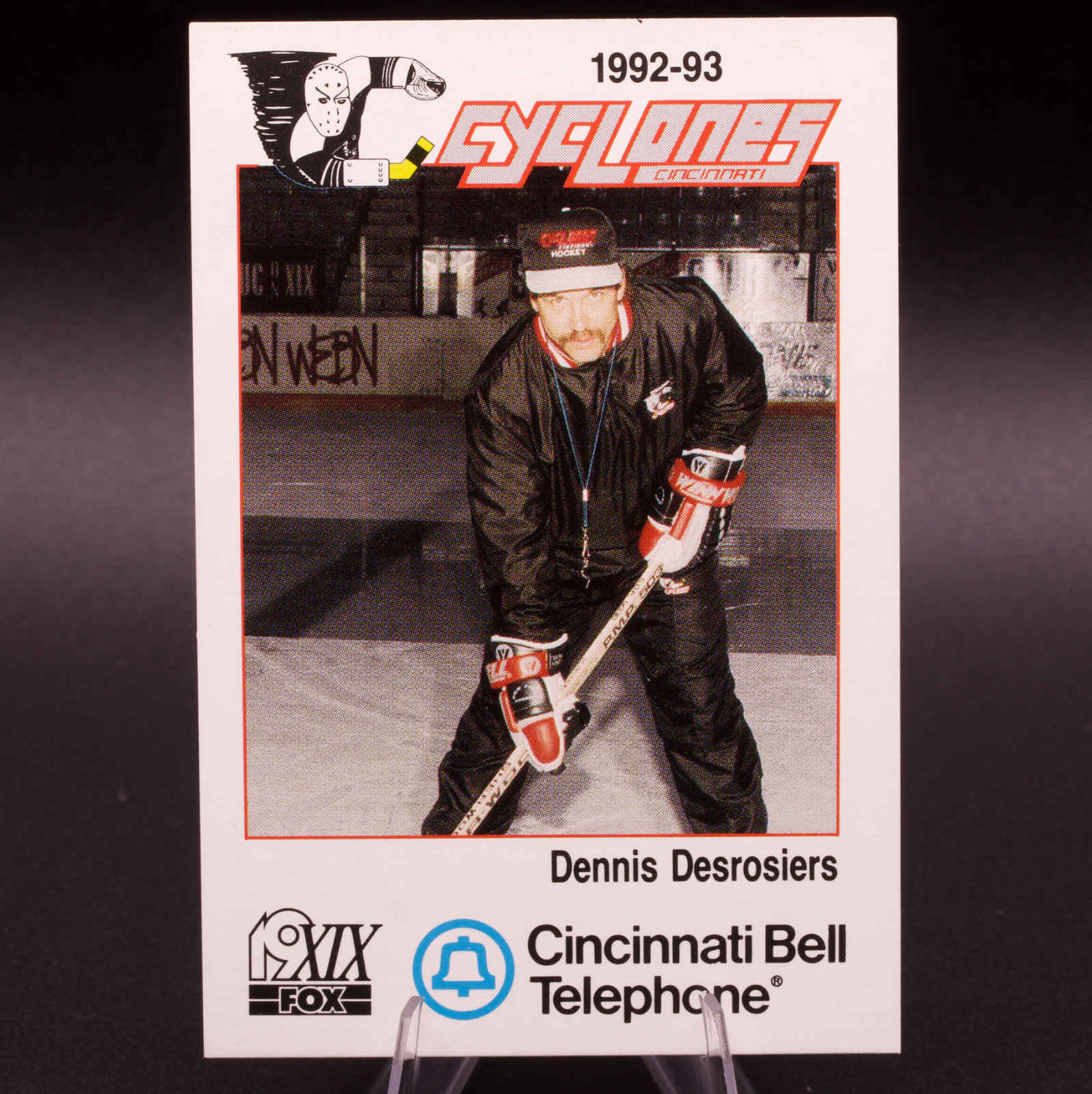 1992-93 Cincinnati Cyclones IHL Dennis Desrosiers Head Coach Team Issue Card