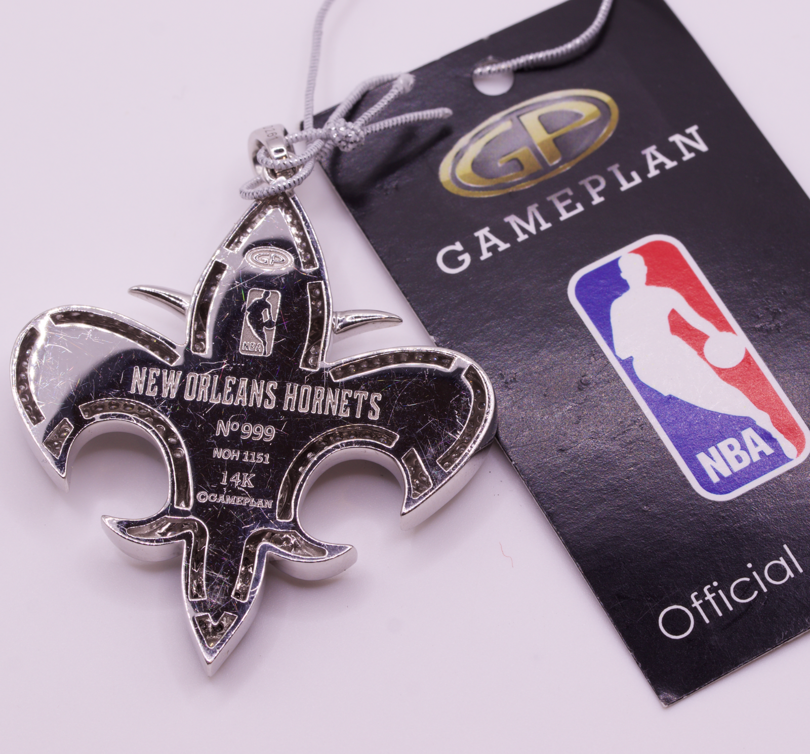 New Orleans Hornets NBA Gameplan 14K White Gold Diamond Pendant 2.61ctw