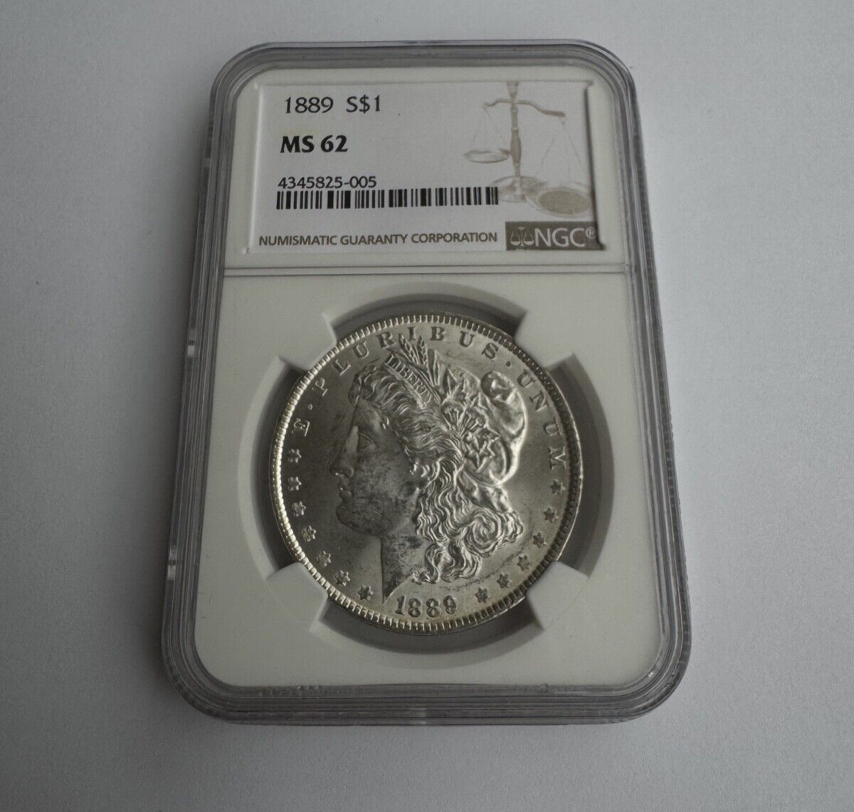 1889 Morgan Silver Dollar – NGC Certified MS62 – High-Grade 19th Century Coin
