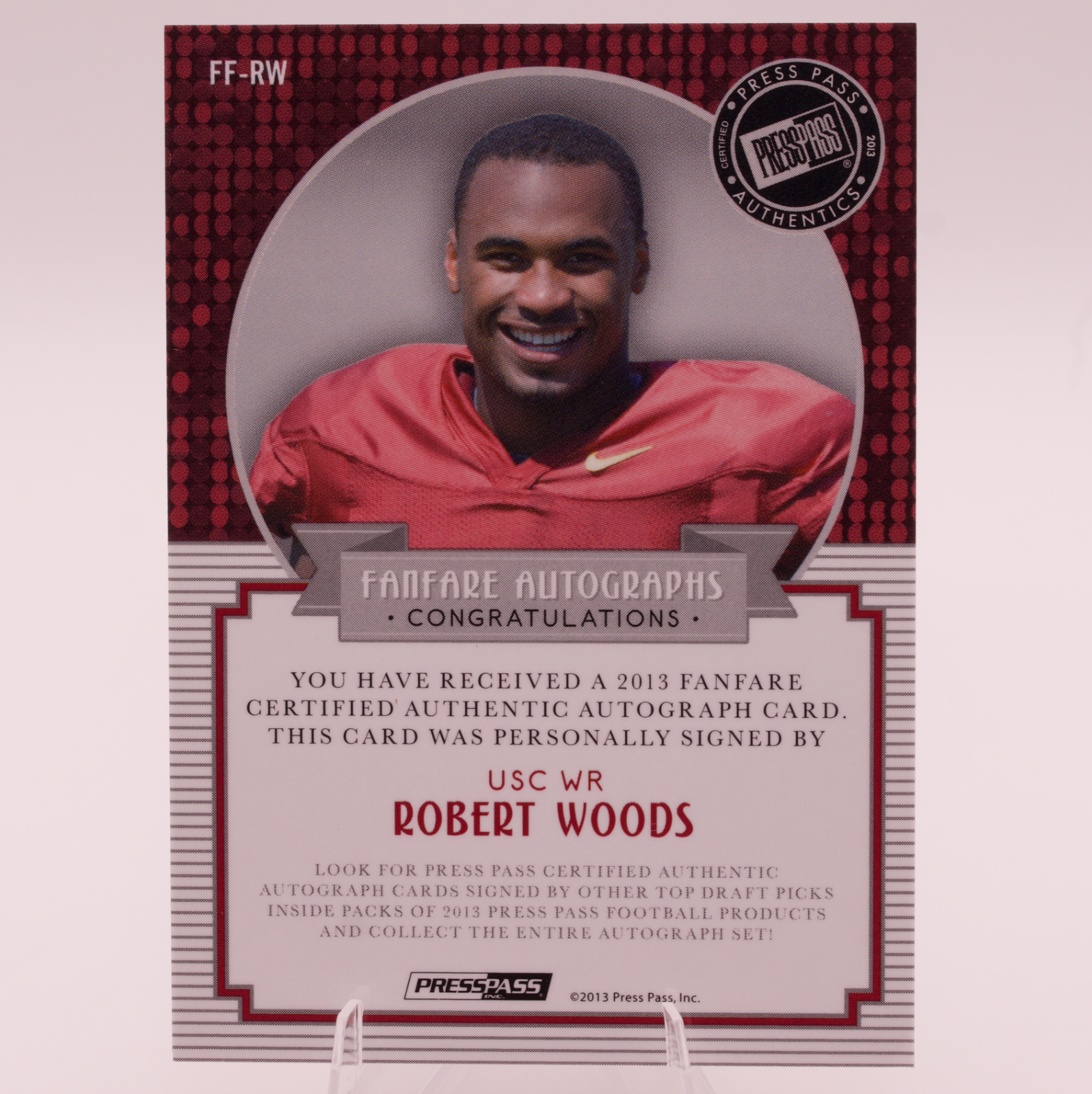 2013 Press Pass Fanfare Autographs Robert Woods Auto FF-RW USC Trojans WR