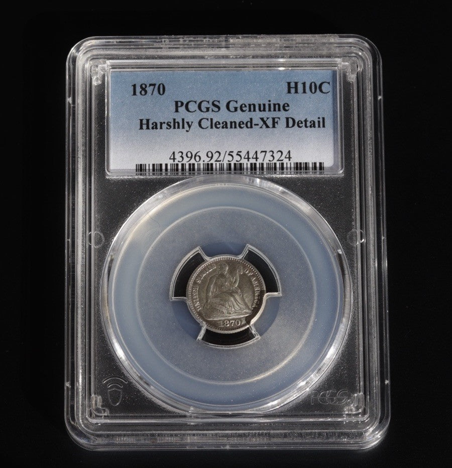 1870 Seated Liberty Half Dime • PCGS XF Detail • Harshly Cleaned