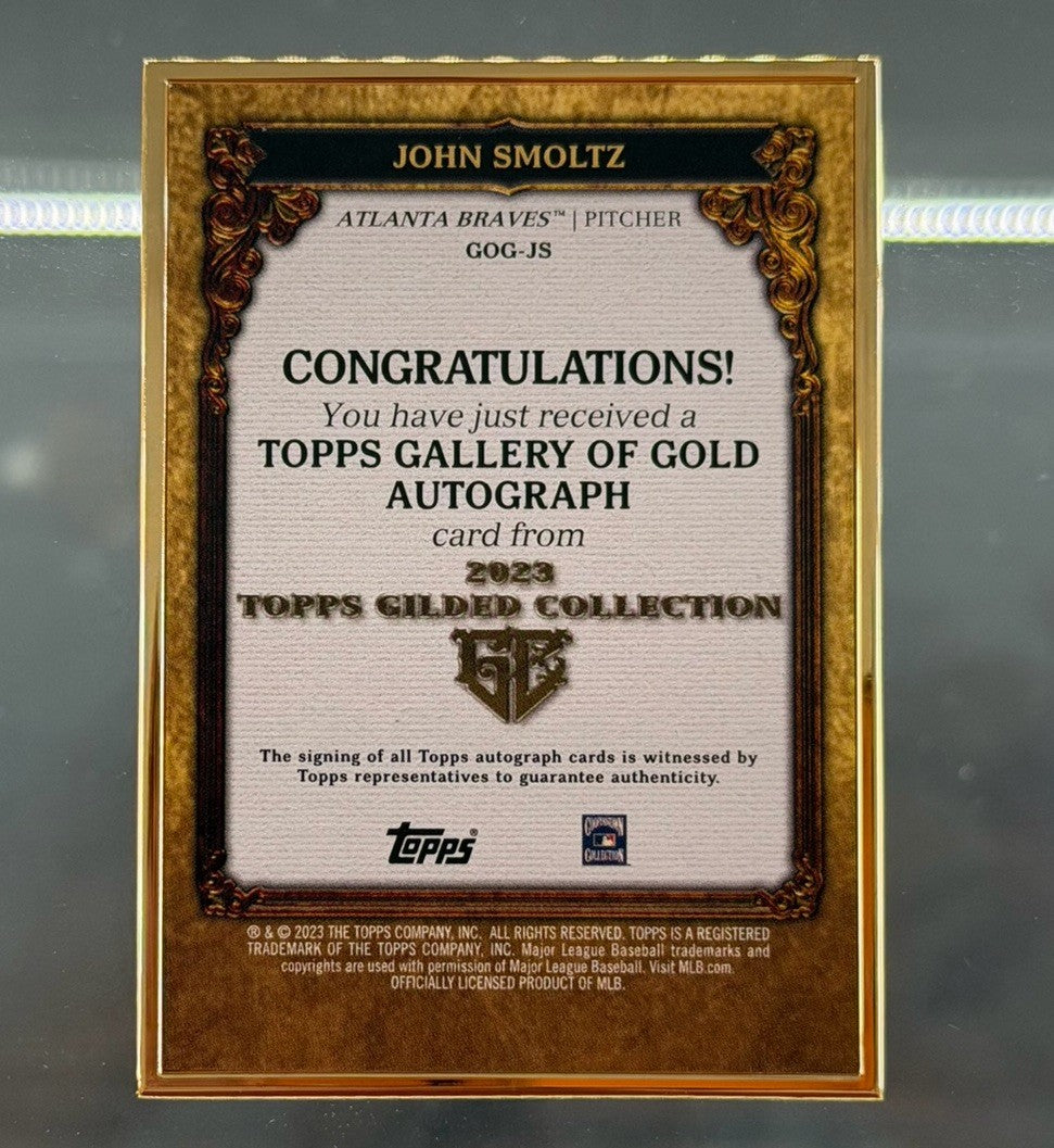 2023 Topps Gilded Collection John Smoltz Gallery of Gold Auto /50 Braves HOF