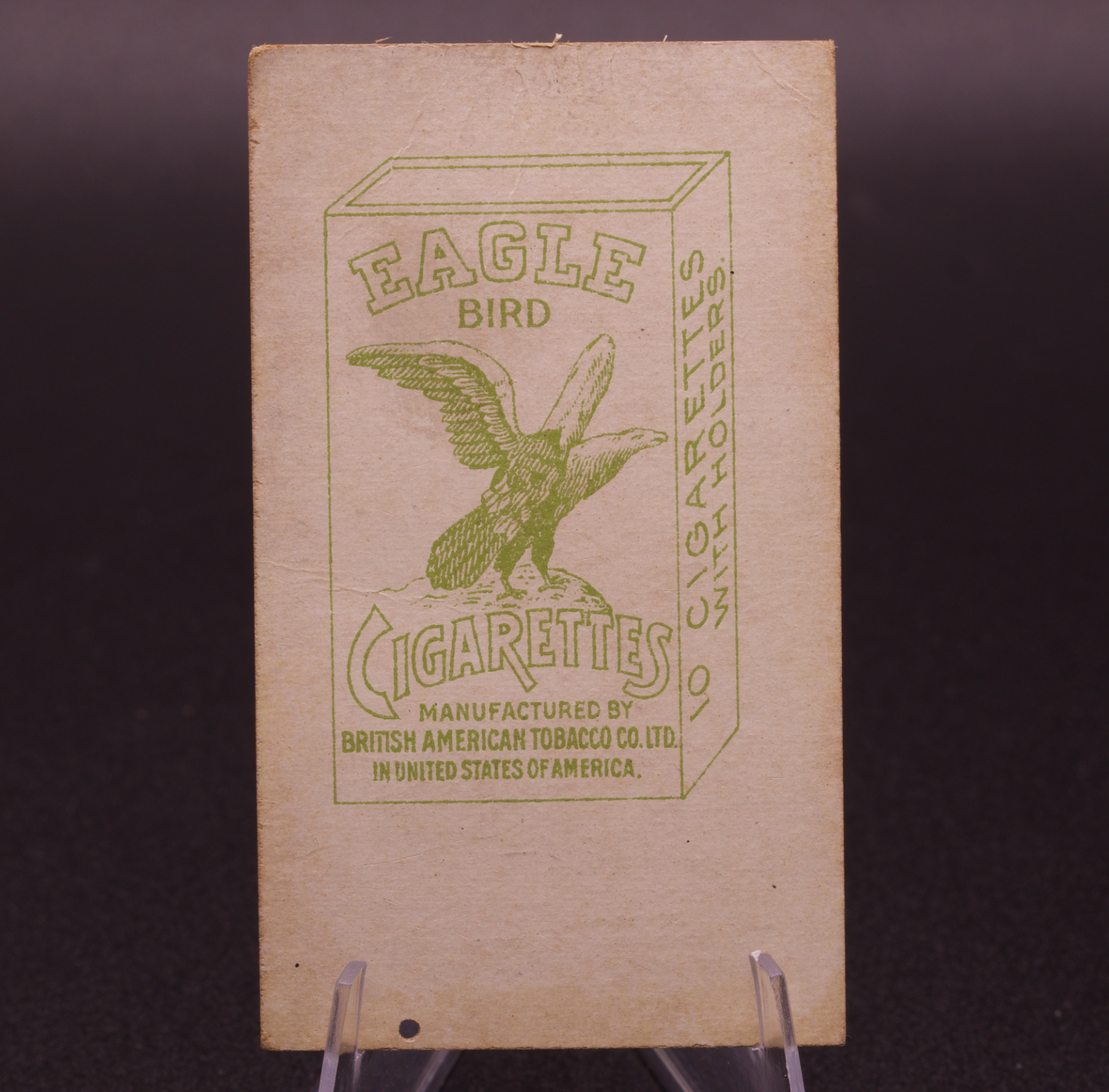 Antique Eagle Bird Cigarettes Card Nang Yubon Khom Siam Thai British American