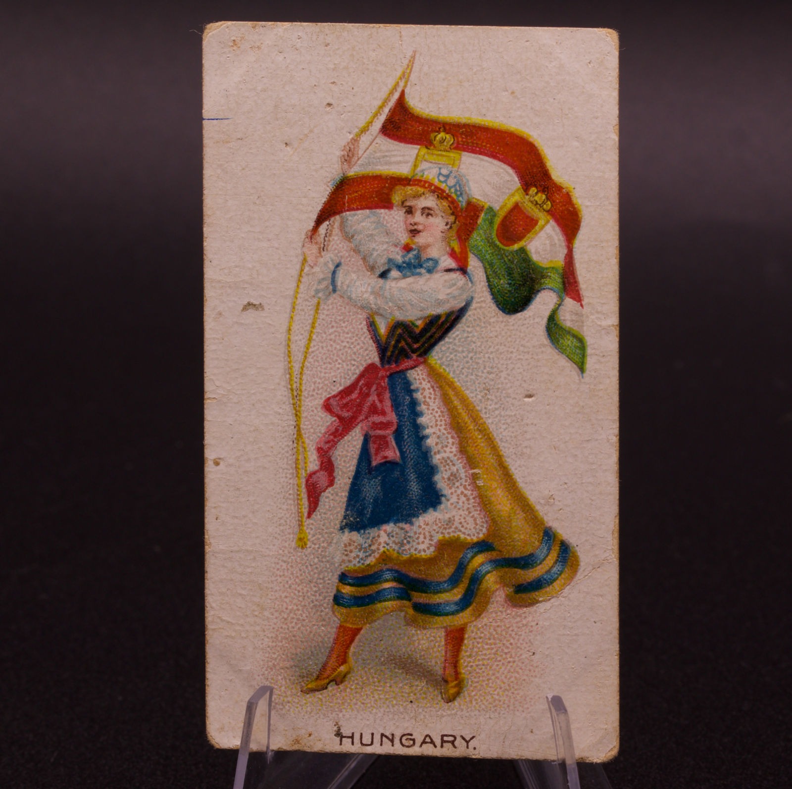 1908 Wills Flag Girls of All Nations Hungary No. 50 Capstan Navy Cut Cigarette