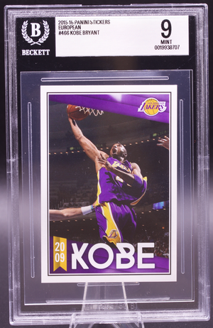 2015-16 Panini European Sticker Kobe Bryant #466 New BGS Holder 9 Mint Lakers