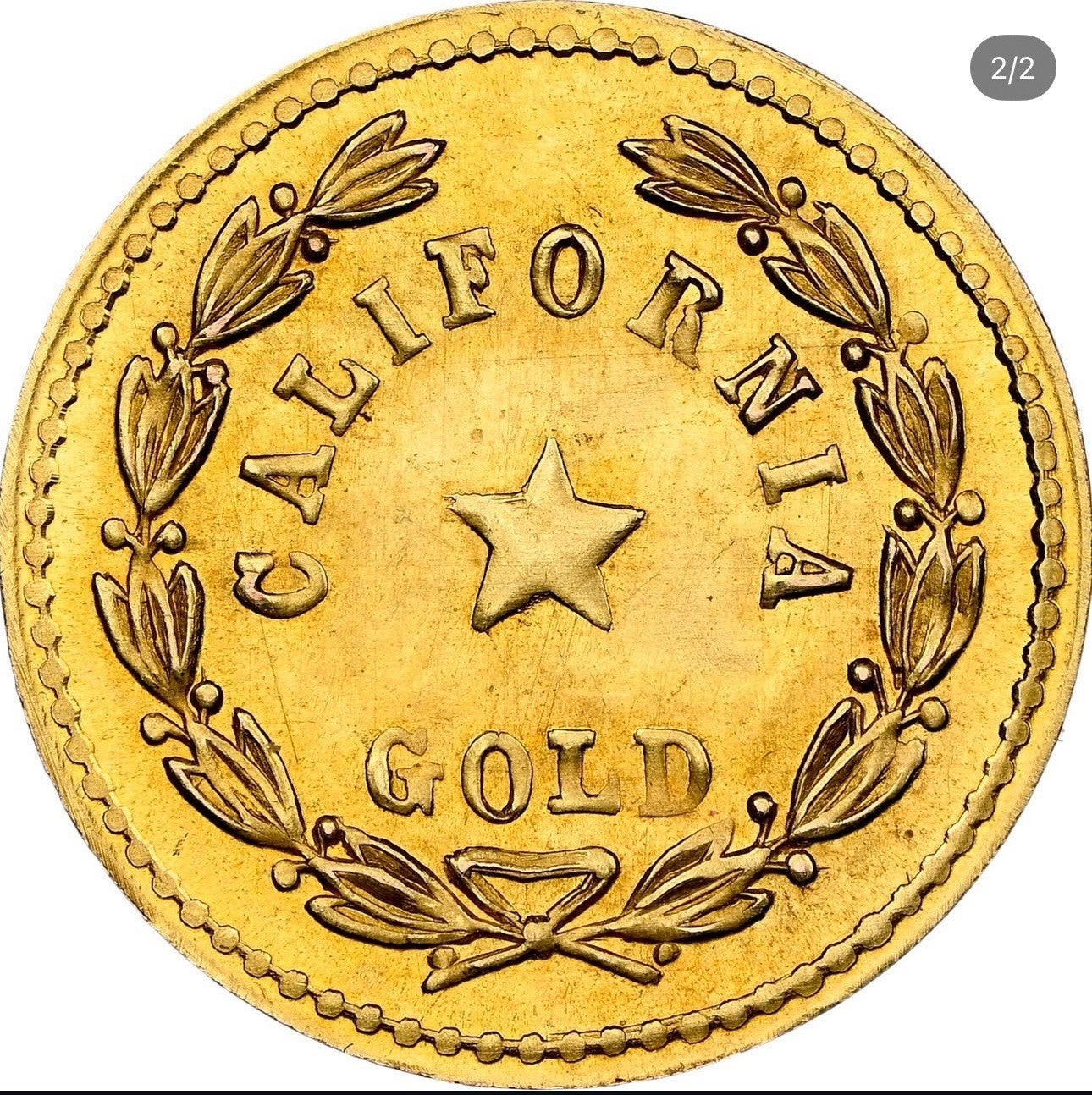 1852 Indian Wreath Gold Token • NGC MS67 Round • #4a Variety • Top Pop Cal Gold