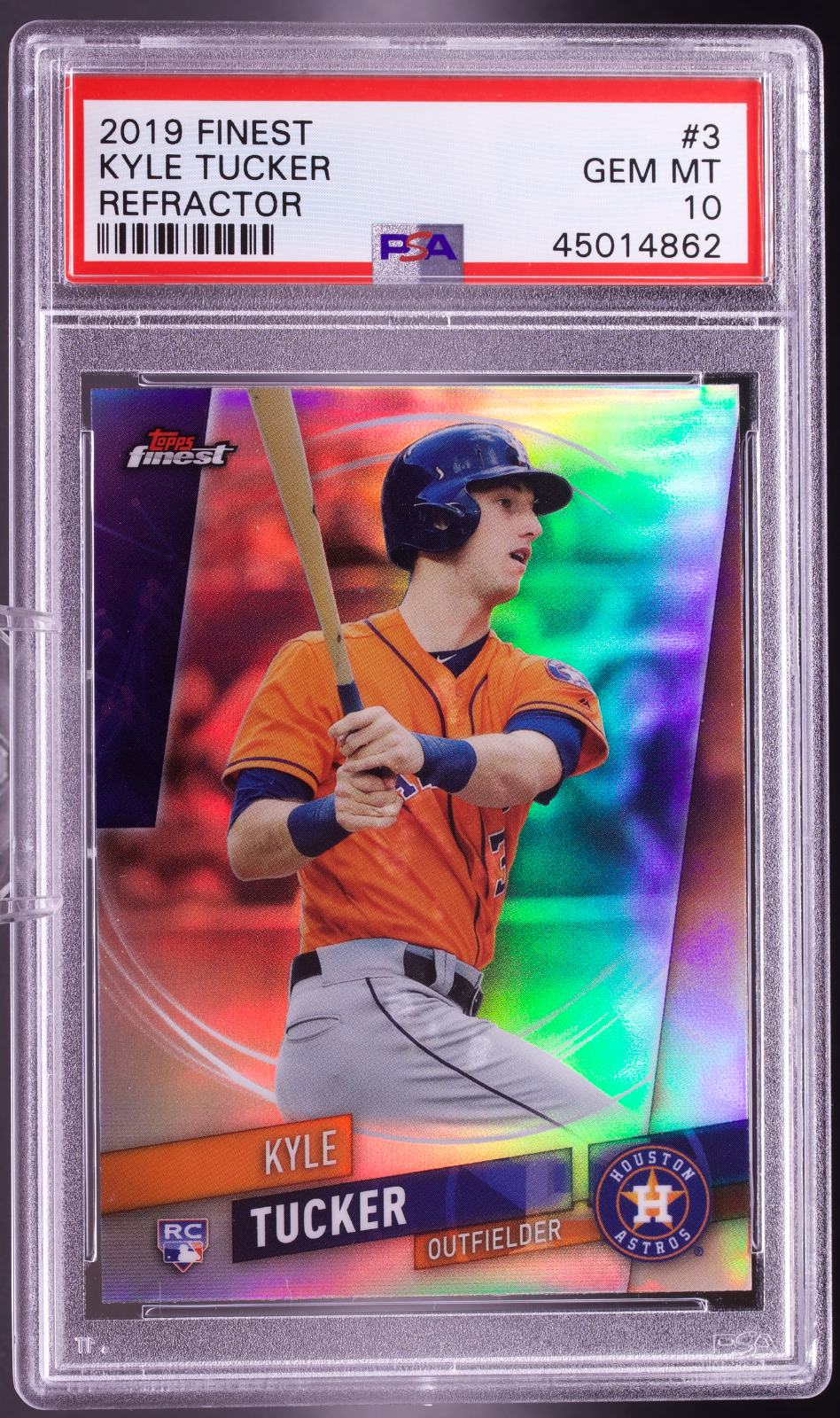 2019 Topps Finest Kyle Tucker Refractor Rookie PSA 10 GEM MT Astros RC #3