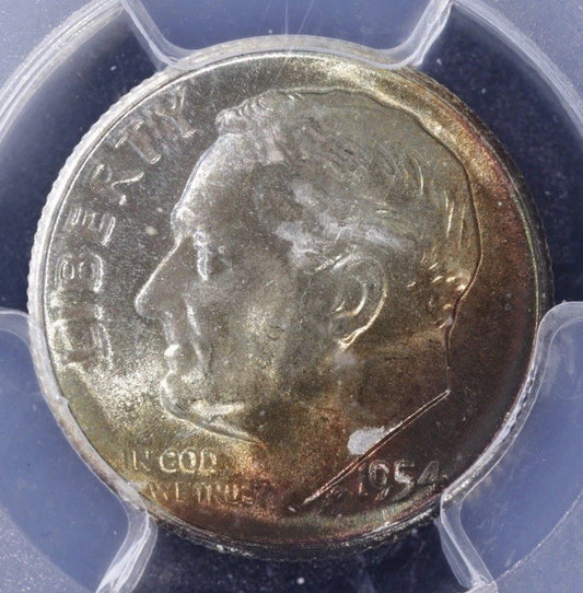 1954-S Roosevelt Dime PCGS MS66 • Vibrant Toning • San Francisco Mint