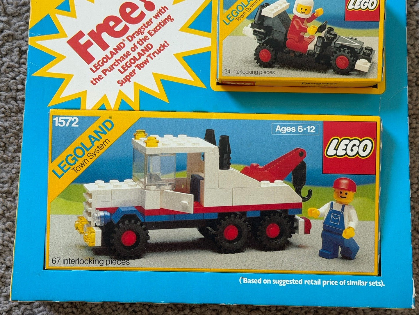 LEGO 1506 Main Street Value Pack Legoland Town 1528 Dragster + 1572 Tow Truck 