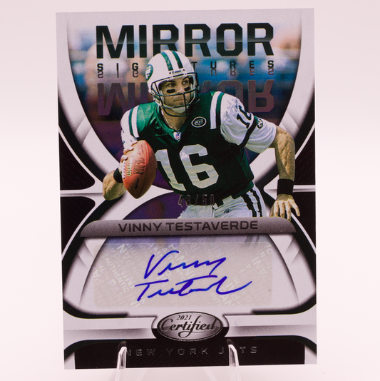 2021 Panini Certified Vinny Testaverde Auto /50 New York Jets Heisman Miami QB
