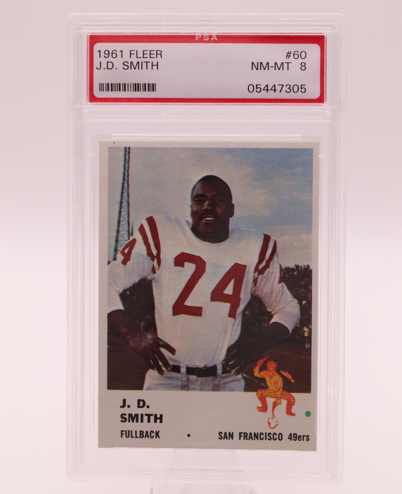 1961 Fleer #60 J.D. Smith PSA 8 NM-MT San Francisco 49ers Fullback Football Card