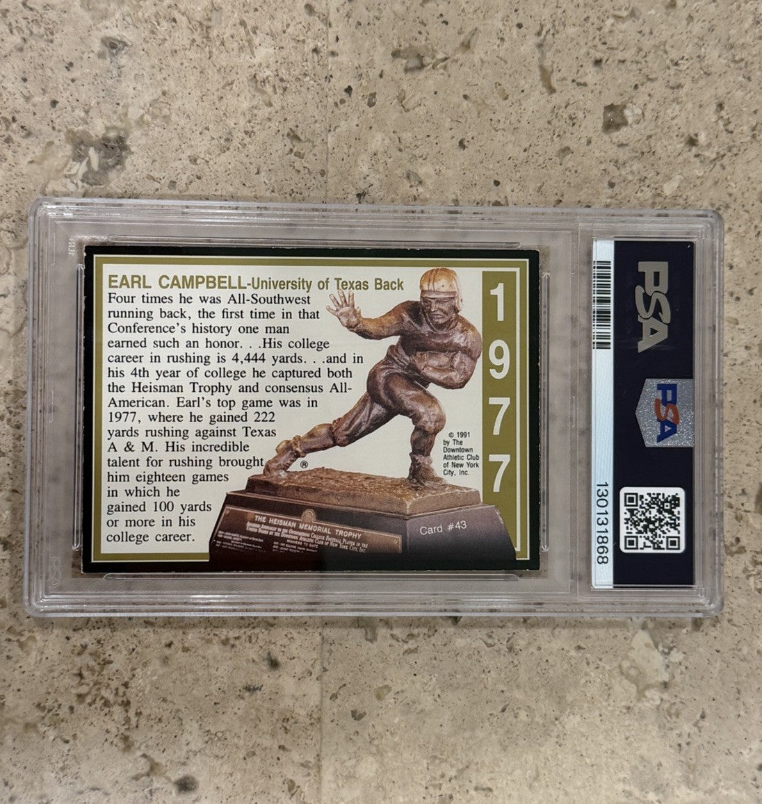 1991 Heisman Collection Earl Campbell #43 Signed Auto PSA/DNA Authentic Texas