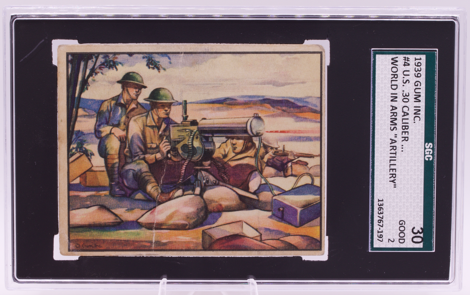 1939 Gum Inc World In Arms #4 US 30 Caliber Machine Gun SGC 2 Good Pre-War WW2