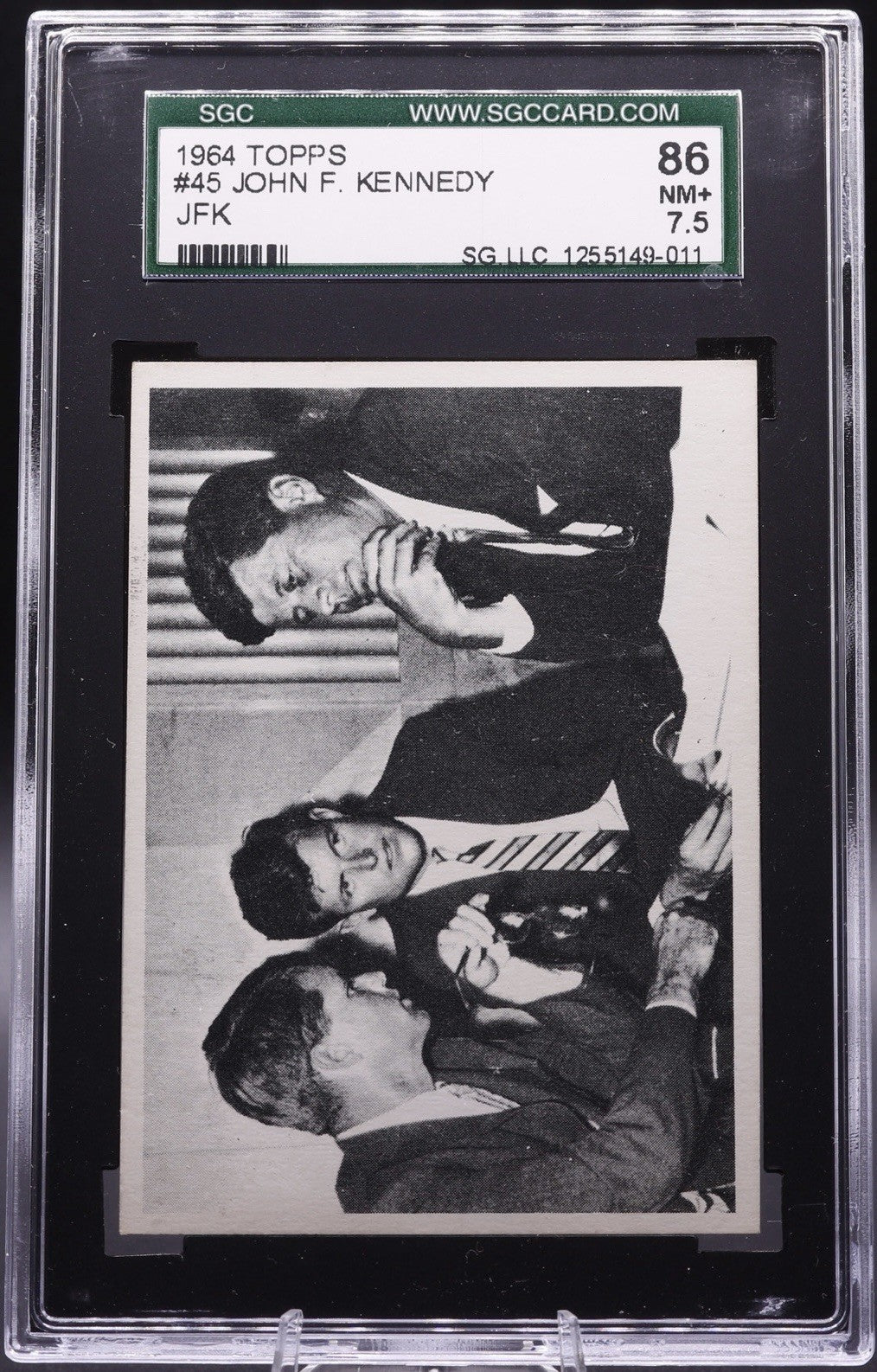 1964 Topps John F. Kennedy #45 SGC 7.5 NM+ • JFK with Brothers Robert & Edward