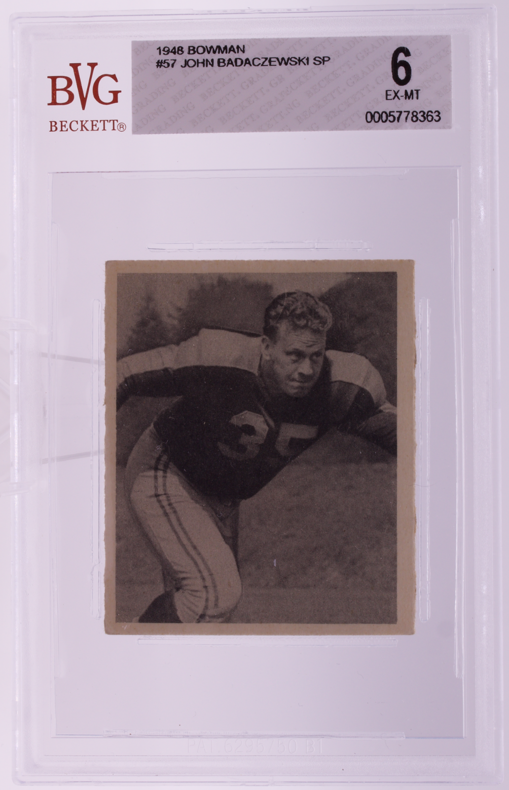 1948 Bowman #57 John Badaczewski SP RC BVG 6 EX-MT Boston Yanks Short Print