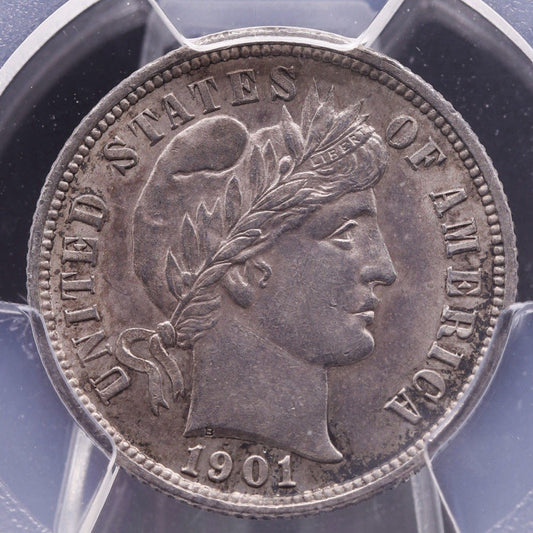1901-S Barber Dime 10C Silver PCGS MS61 Semi-Key Date Low Mintage UNC