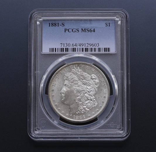 1881-S Morgan Silver Dollar $1 PCGS MS64 Graded Coin • 90 % Silver SF Mint