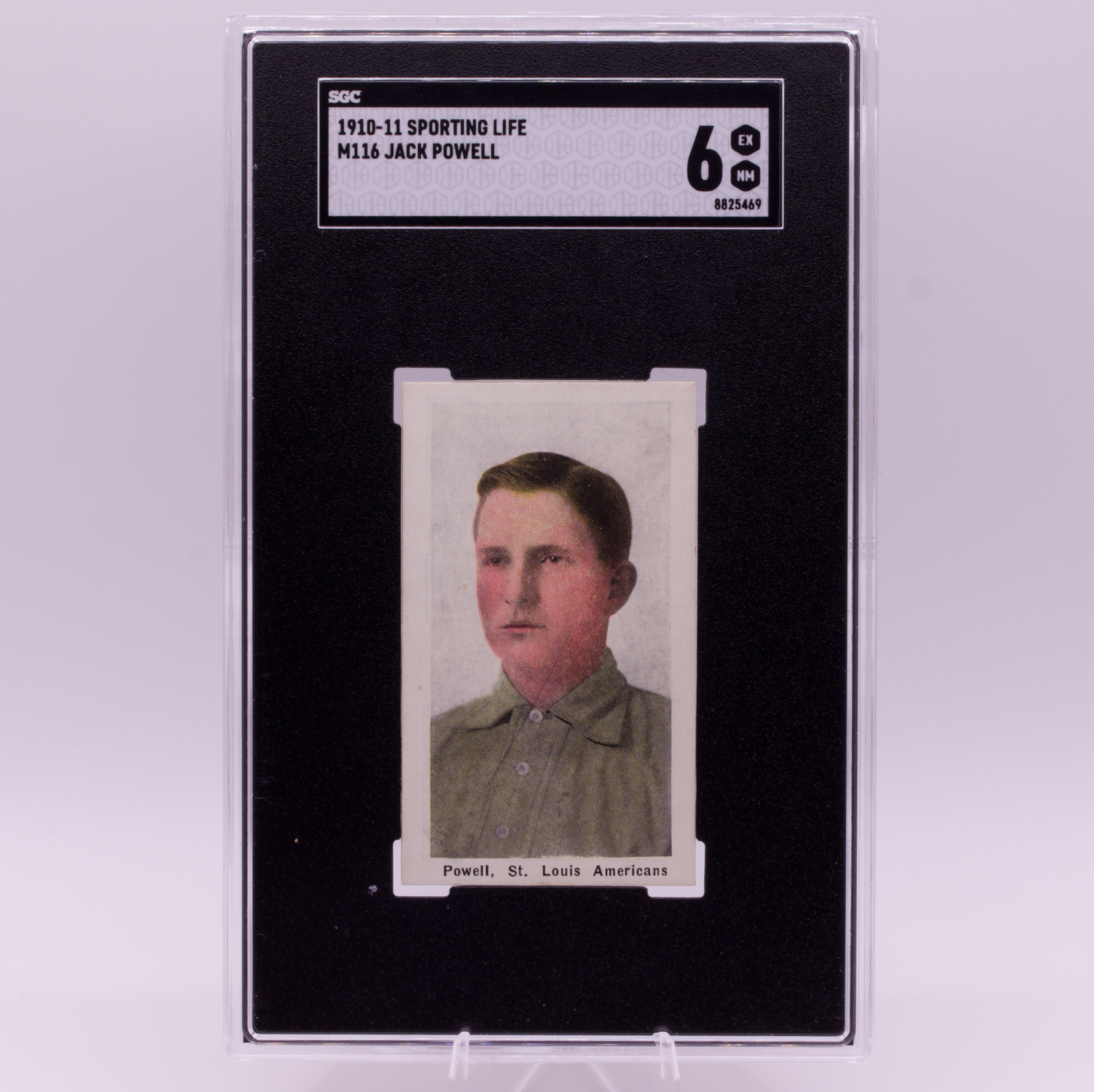 1910-11 M116 Sporting Life Jack Powell St Louis Browns SGC 6 EX/NM Pre-War