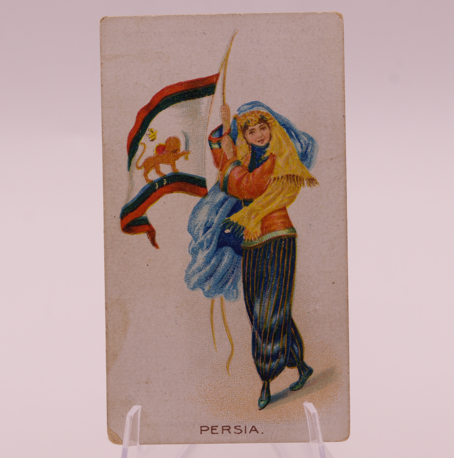 1908 Wills Flag Girls of All Nations #20 PERSIA Capstan Navy Cut Tobacco Card