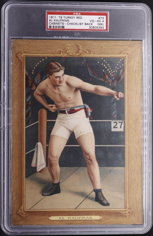 1911 T9 Turkey Red Al Kaufman PSA 4 (MK) Boxing Cabinet Checklist Back #73