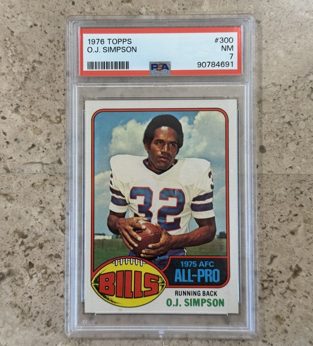 1976 Topps #300 OJ Simpson PSA 7 NM Buffalo Bills HOF Vintage Football Card