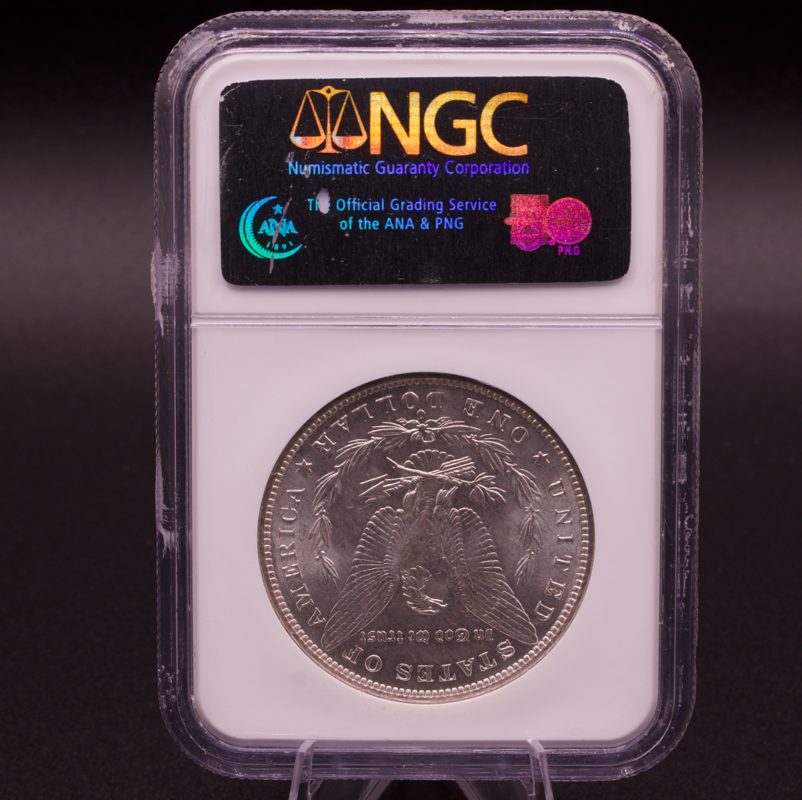 1883-O Morgan Silver Dollar NGC MS63 Rainbow Toned Crescent New Orleans Mint $1