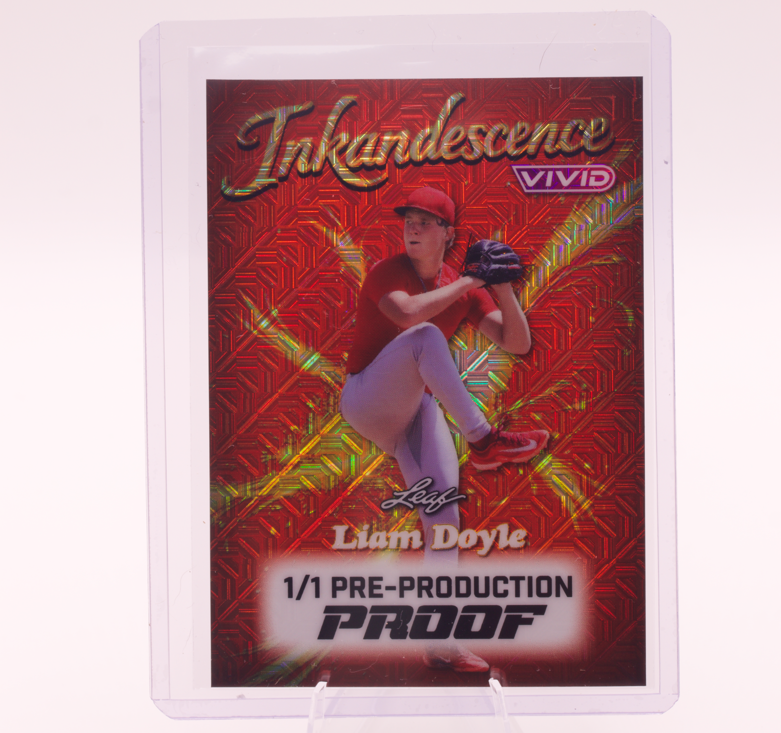 2026 Leaf Vivid Liam Doyle Inkandescence 1/1 Pre-Production Proof Cardinals