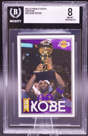 2015-16 Panini European Sticker Kobe Bryant #465 New BGS Holder 8 NM-MT Lakers