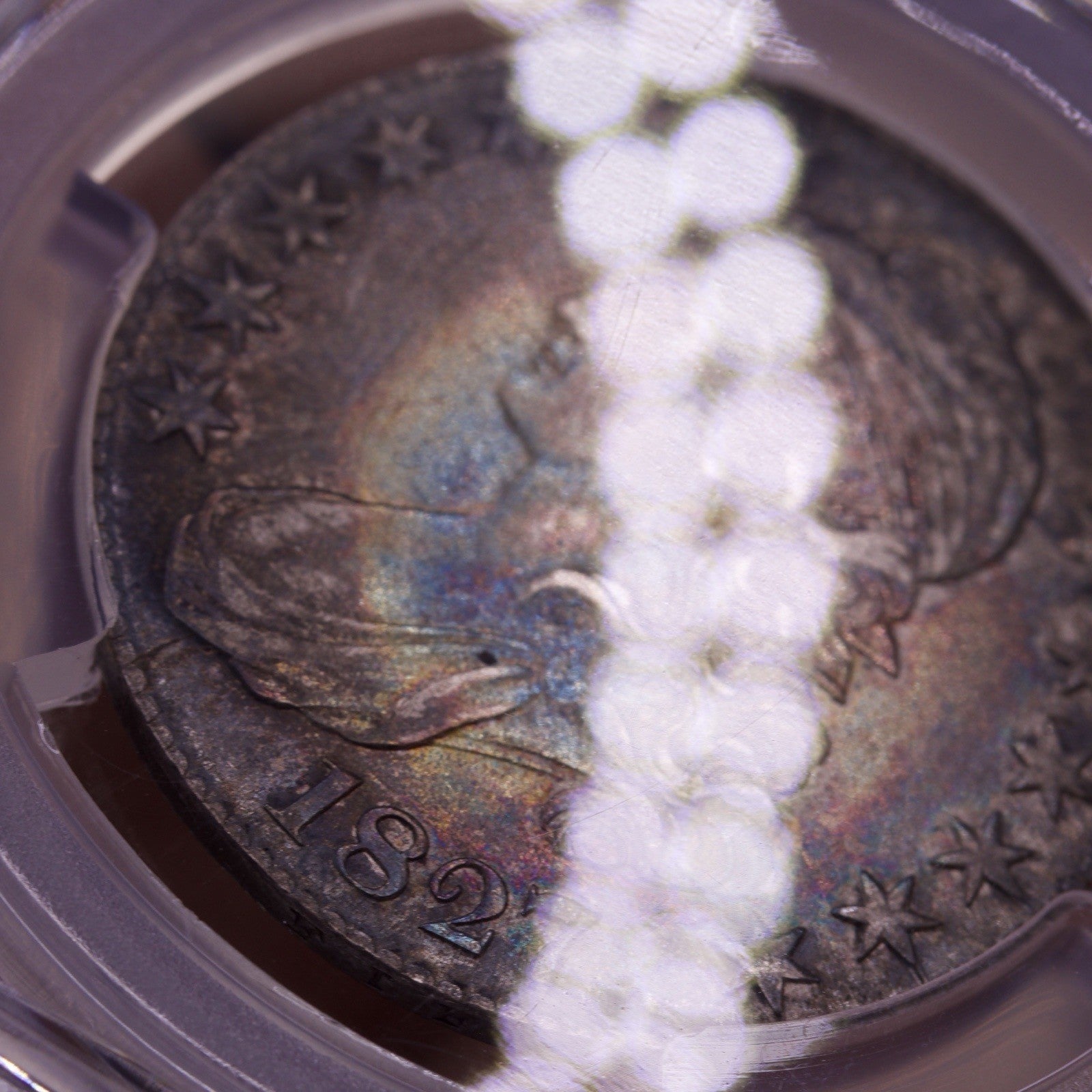 1827 Capped Bust Half Dollar PCGS AU50 Square Base 2 50C Silver - Toner