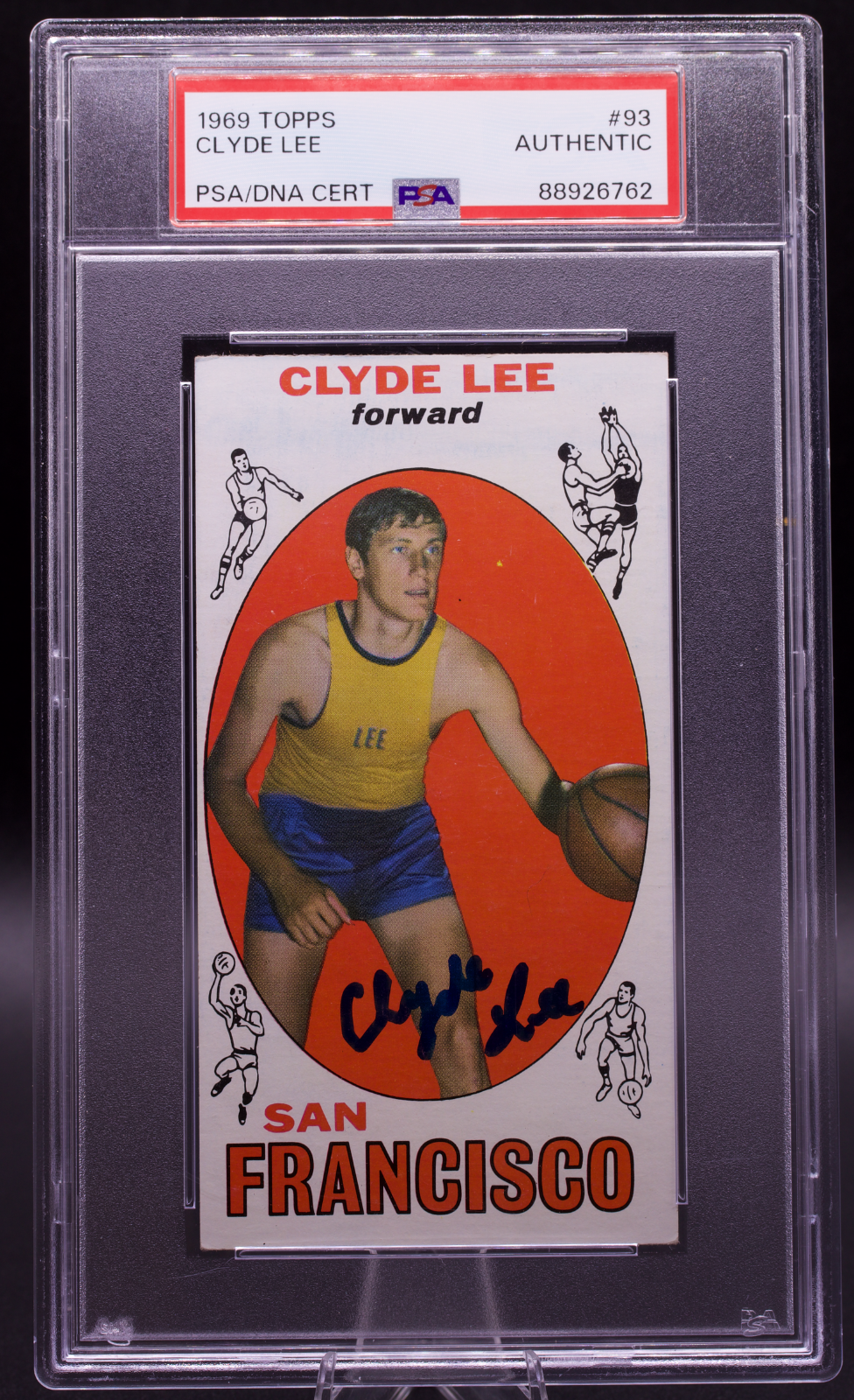 1969 Topps Clyde Lee #93 PSA Authentic Auto Signed SF Warriors Tallboy Rookie RC