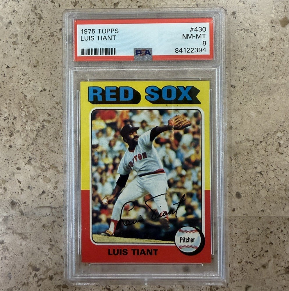 1975 Topps #430 Luis Tiant PSA 8 NM-MT Boston Red Sox Vintage Baseball Card