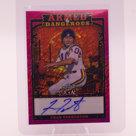 2026 Leaf Metal Armed & Dangerous Fran Tarkenton Auto 1/1 Vikings HOF Football