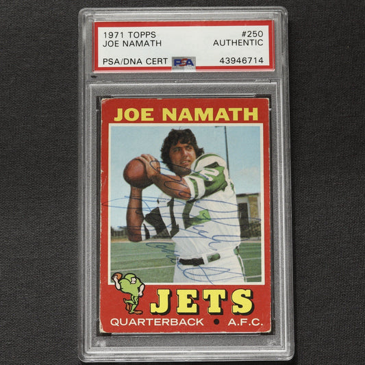 Signed 1971 Topps Joe Namath Auto • New York Jets QB • PSA/DNA Authentic