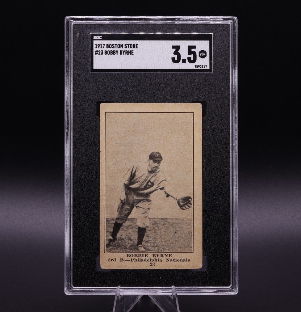 1917 Bobby Byrne #23 SGC 3.5 VG Philadelphia Nationals Pre-War Boston Store Back