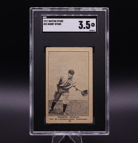 1917 Bobby Byrne #23 SGC 3.5 VG Philadelphia Nationals Pre-War Boston Store Back